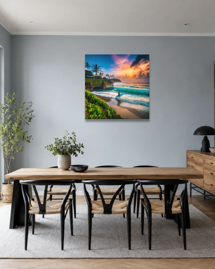 Salle à manger bleu gris