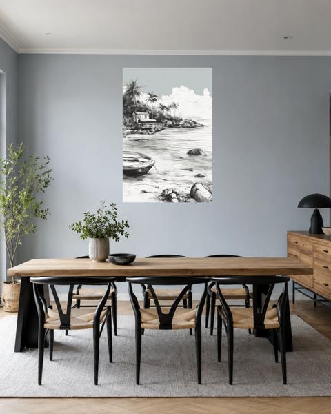 Salle à manger bleu gris