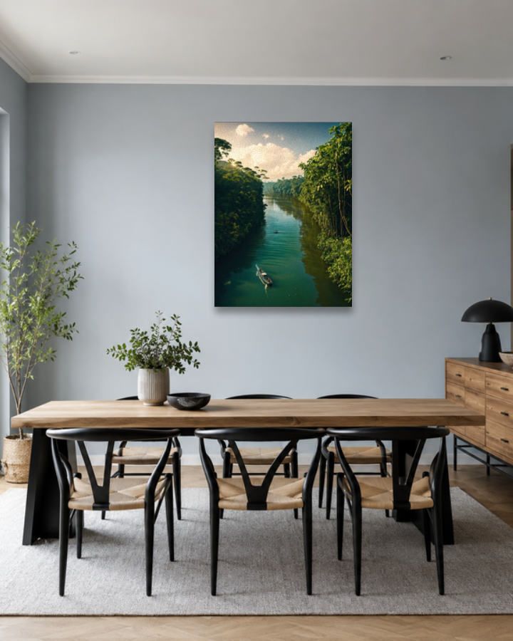 Salle à manger bleu gris