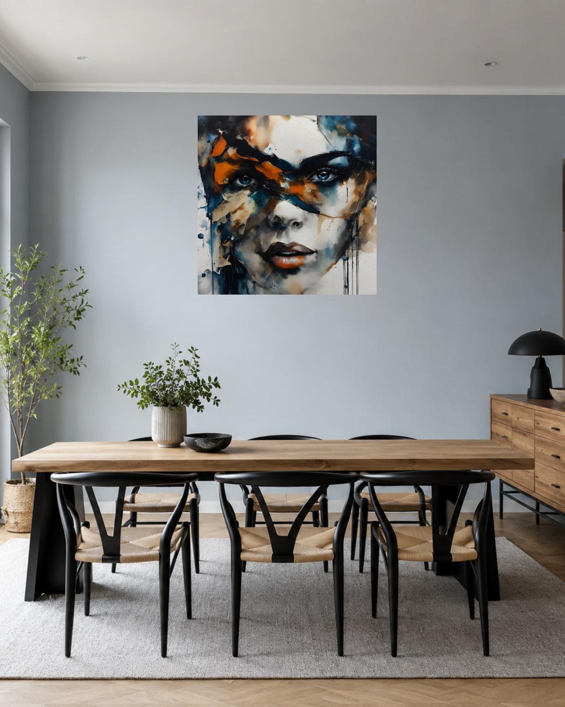 Salle à manger bleu gris