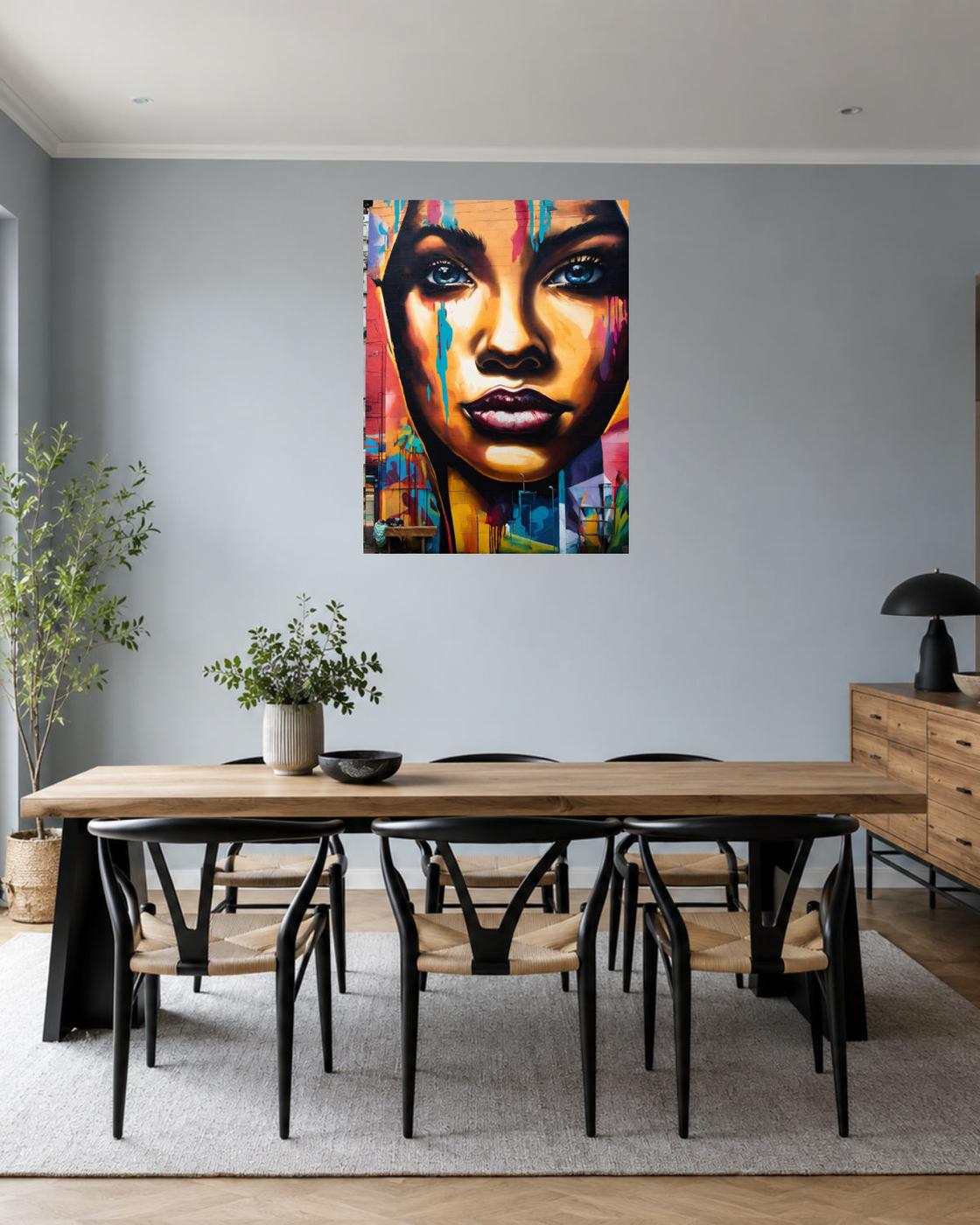 Salle à manger bleu gris