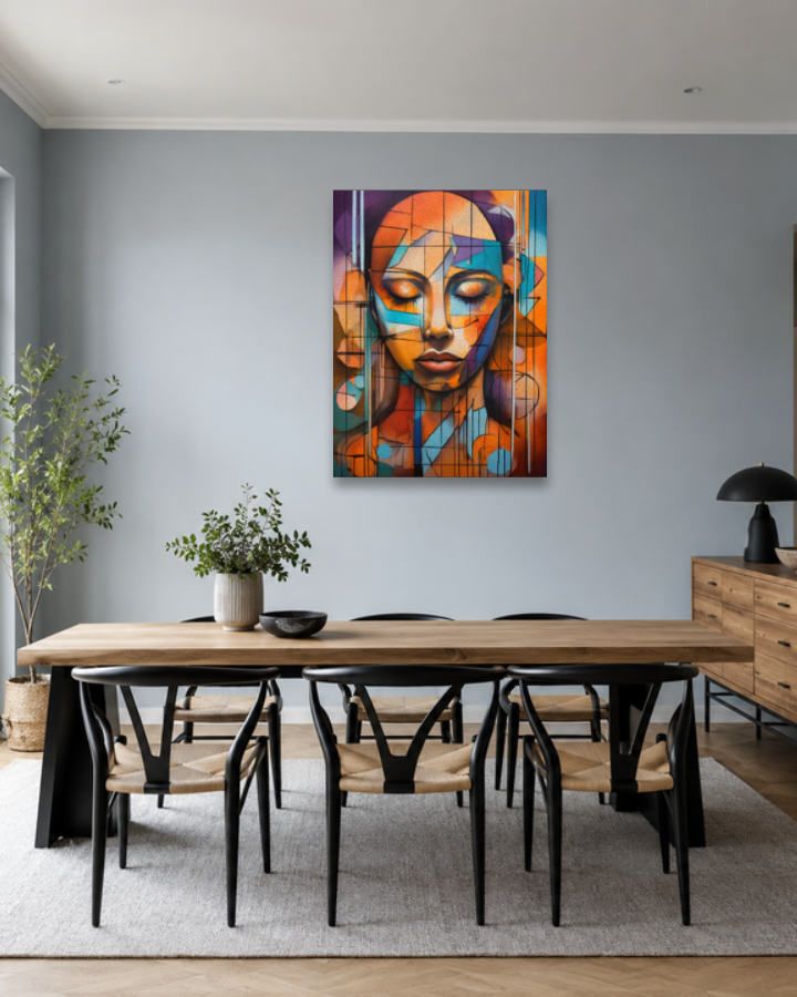 Salle à manger bleu gris