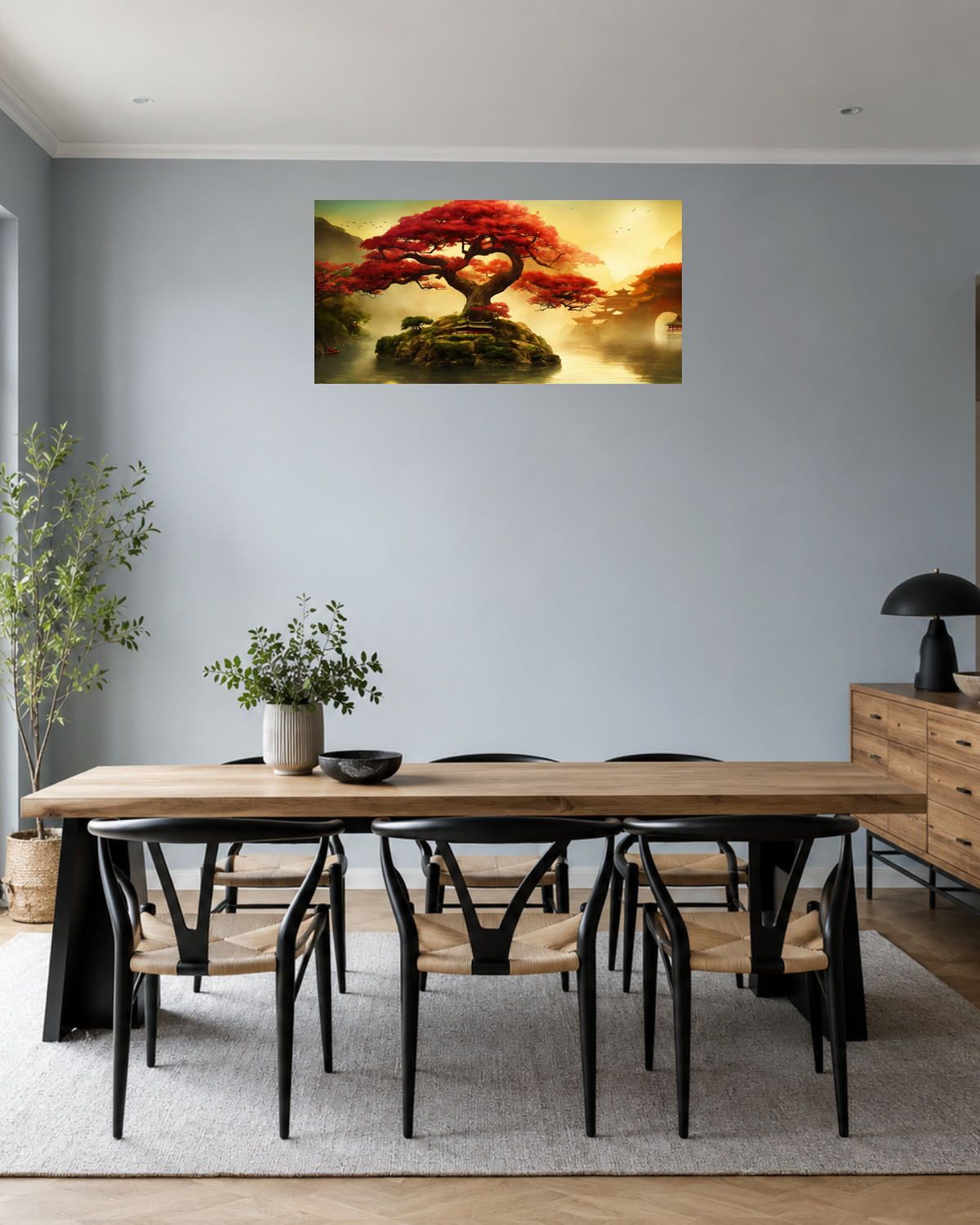 Salle à manger bleu gris