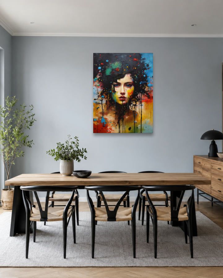 Salle à manger bleu gris