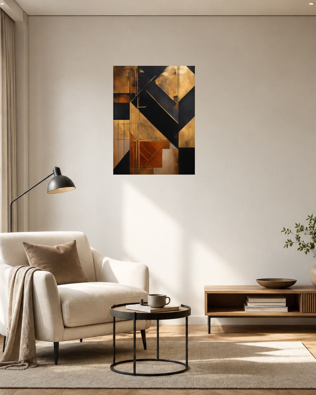 Salon fauteuil beige — vue 3