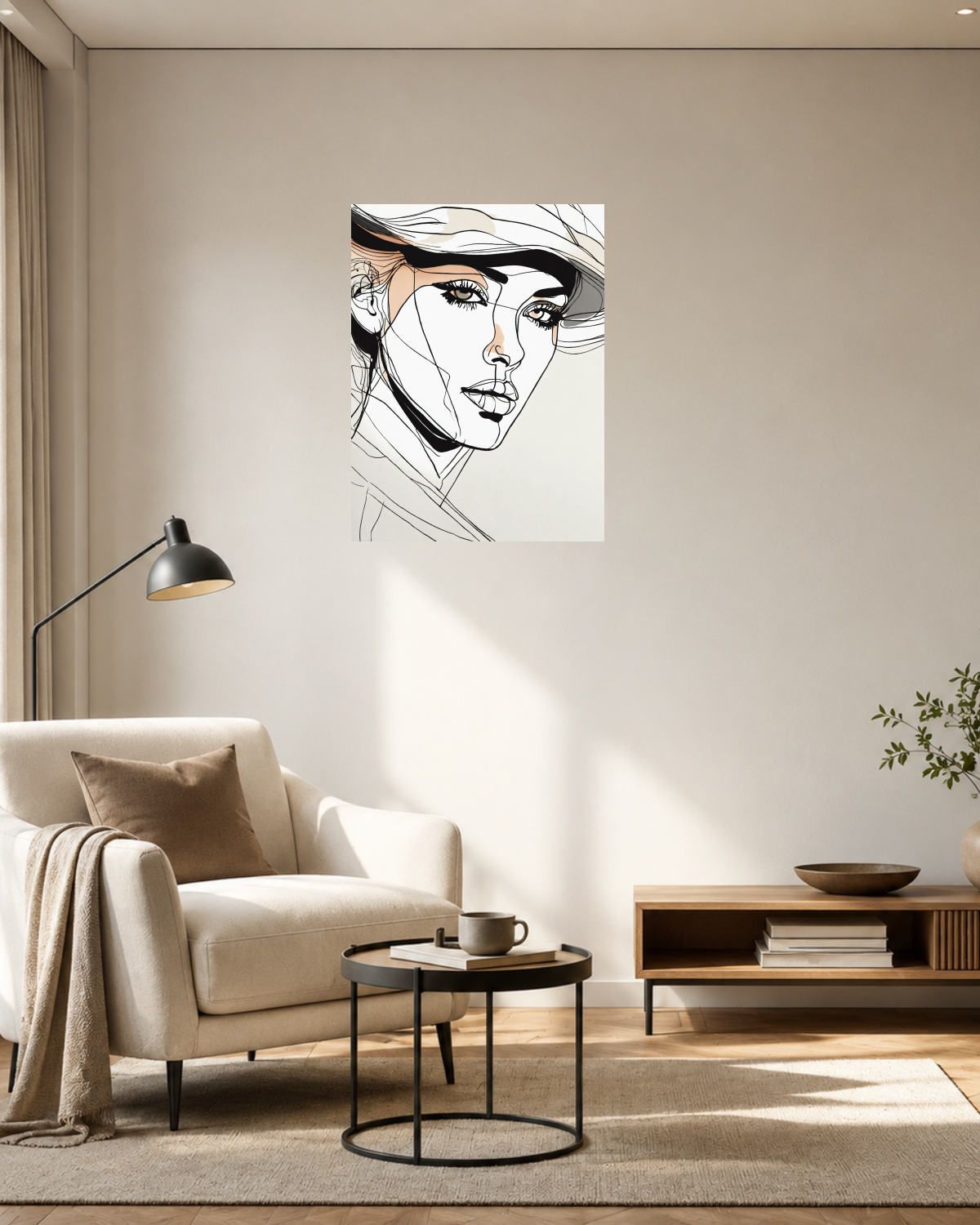 Salon fauteuil beige — vue 3