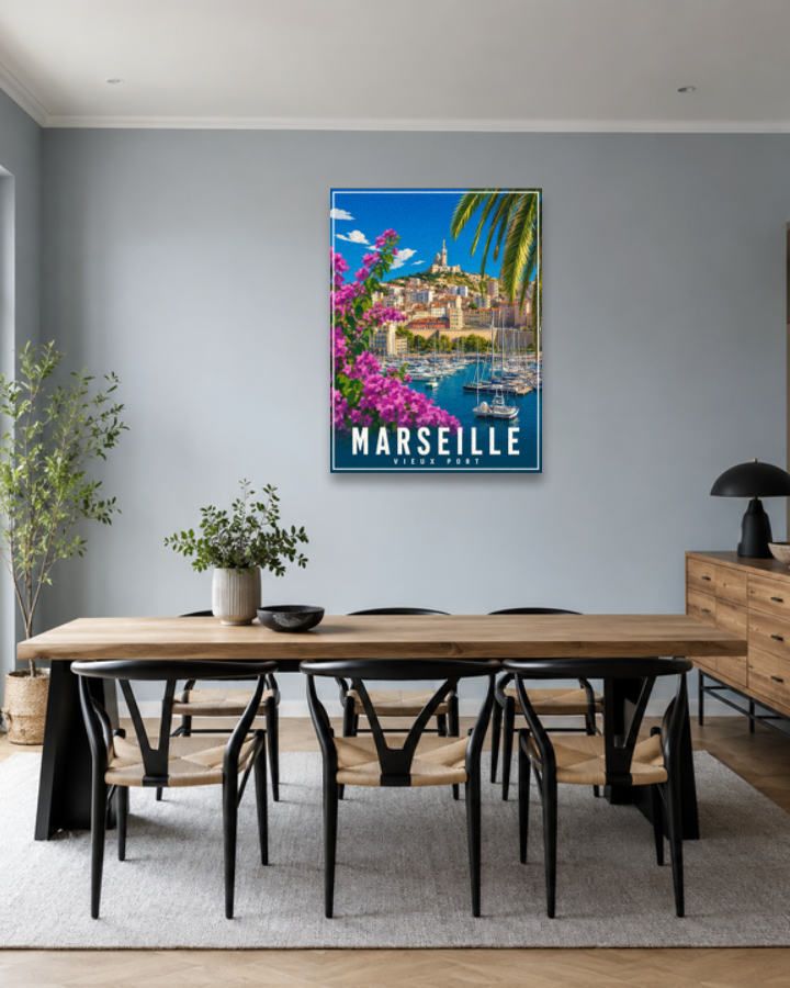 Salle à manger bleu gris