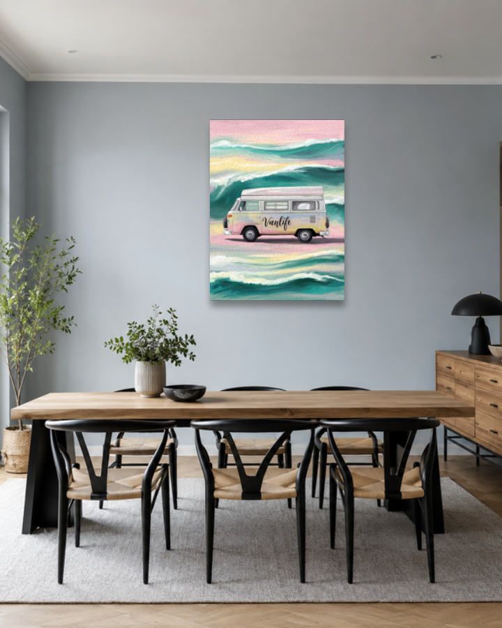 Salle à manger bleu gris