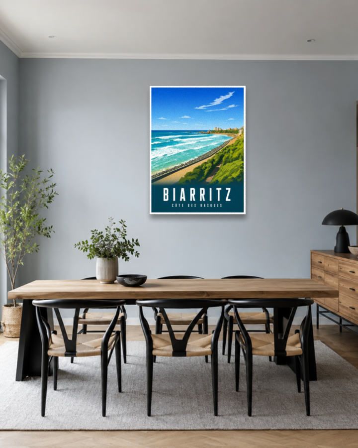Salle à manger bleu gris