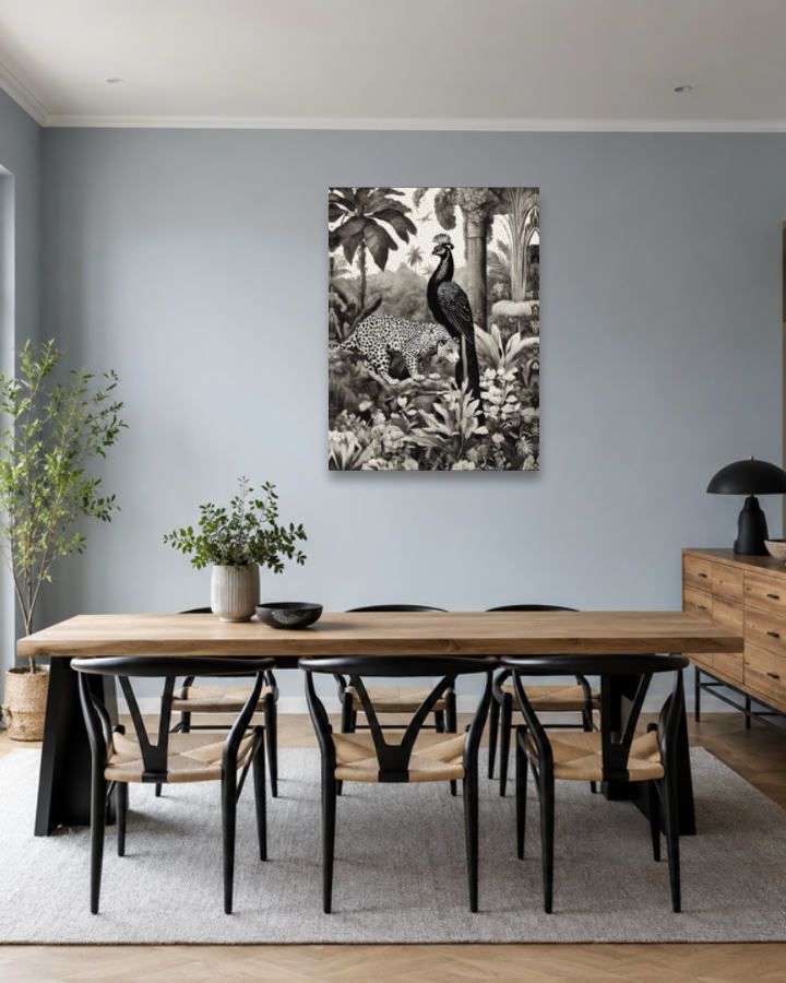 Salle à manger bleu gris