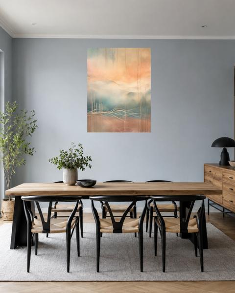 Salle à manger bleu gris