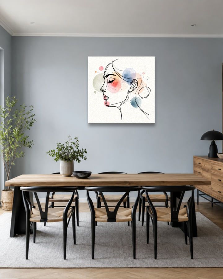 Salle à manger bleu gris