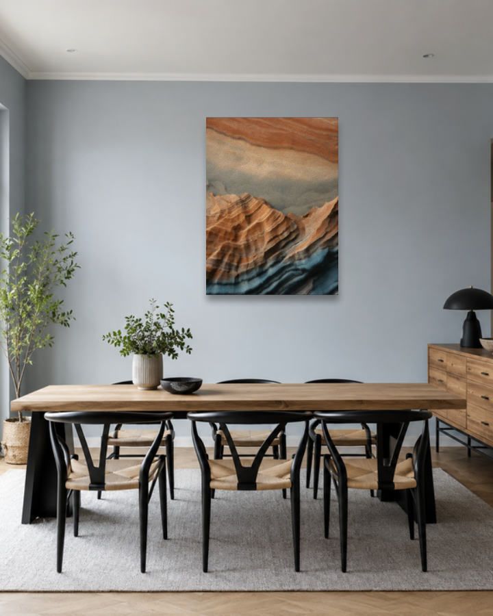 Salle à manger bleu gris