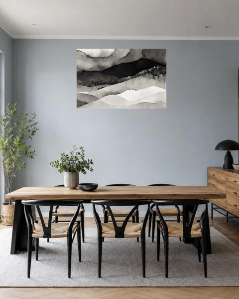 Salle à manger bleu gris