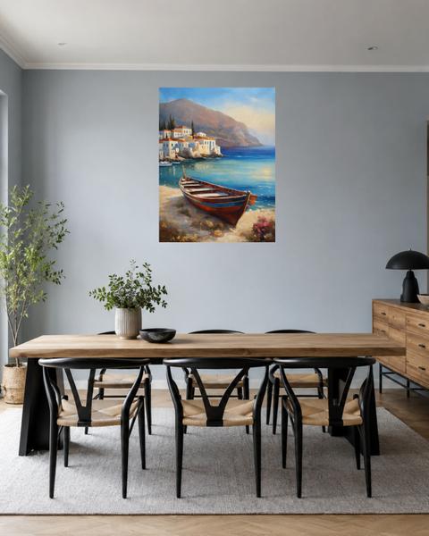 Salle à manger bleu gris