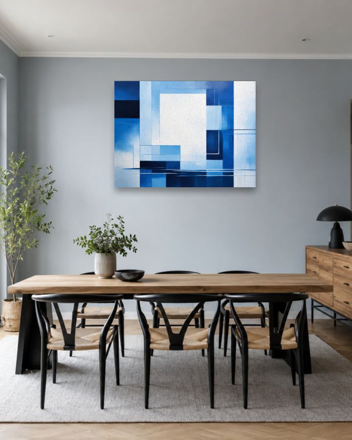 Salle à manger bleu gris