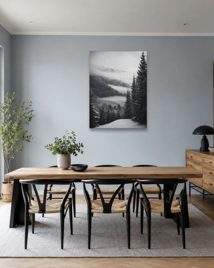 Salle à manger bleu gris