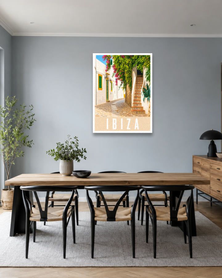 Salle à manger bleu gris