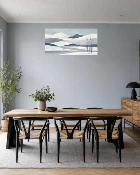 Salle à manger bleu gris