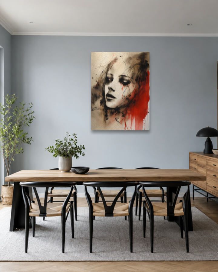 Salle à manger bleu gris