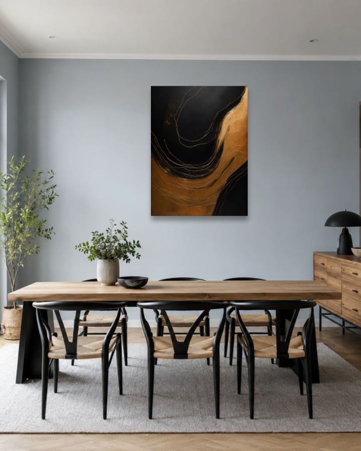 Salle à manger bleu gris