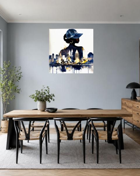 Salle à manger bleu gris