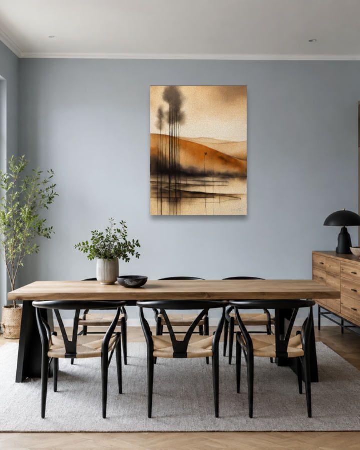 Salle à manger bleu gris