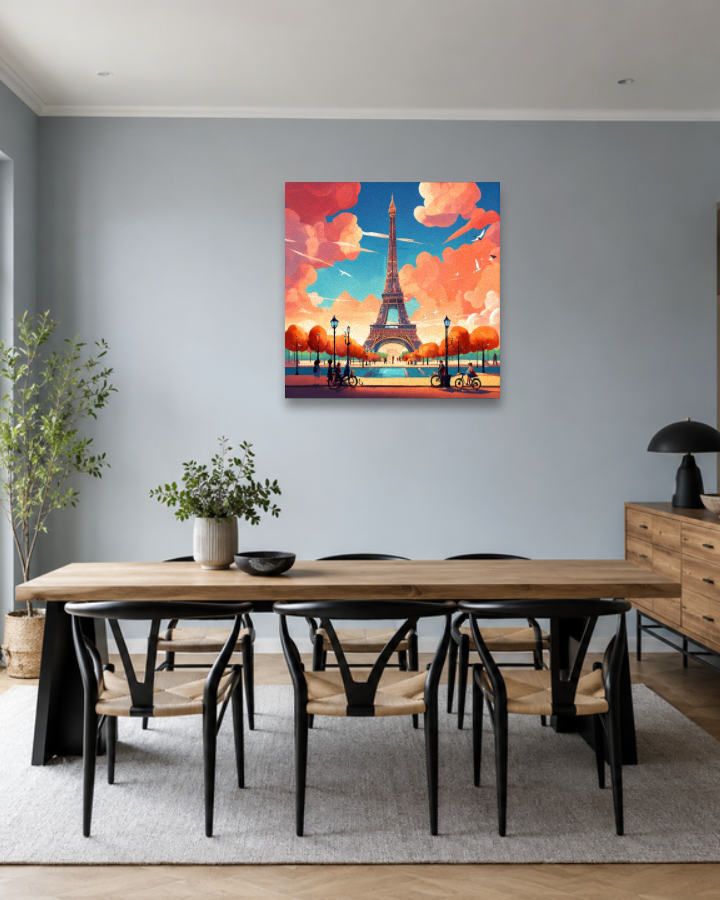 Salle à manger bleu gris — vue 3