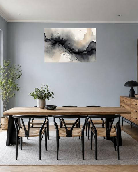 Salle à manger bleu gris