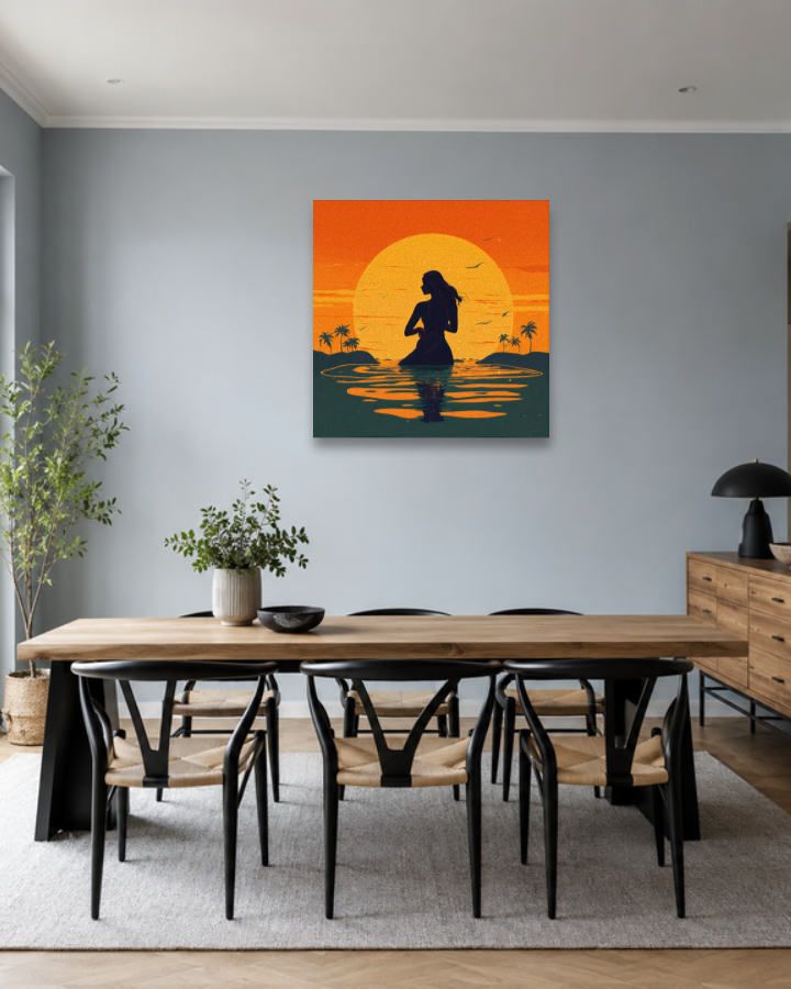 Salle à manger bleu gris — vue 3