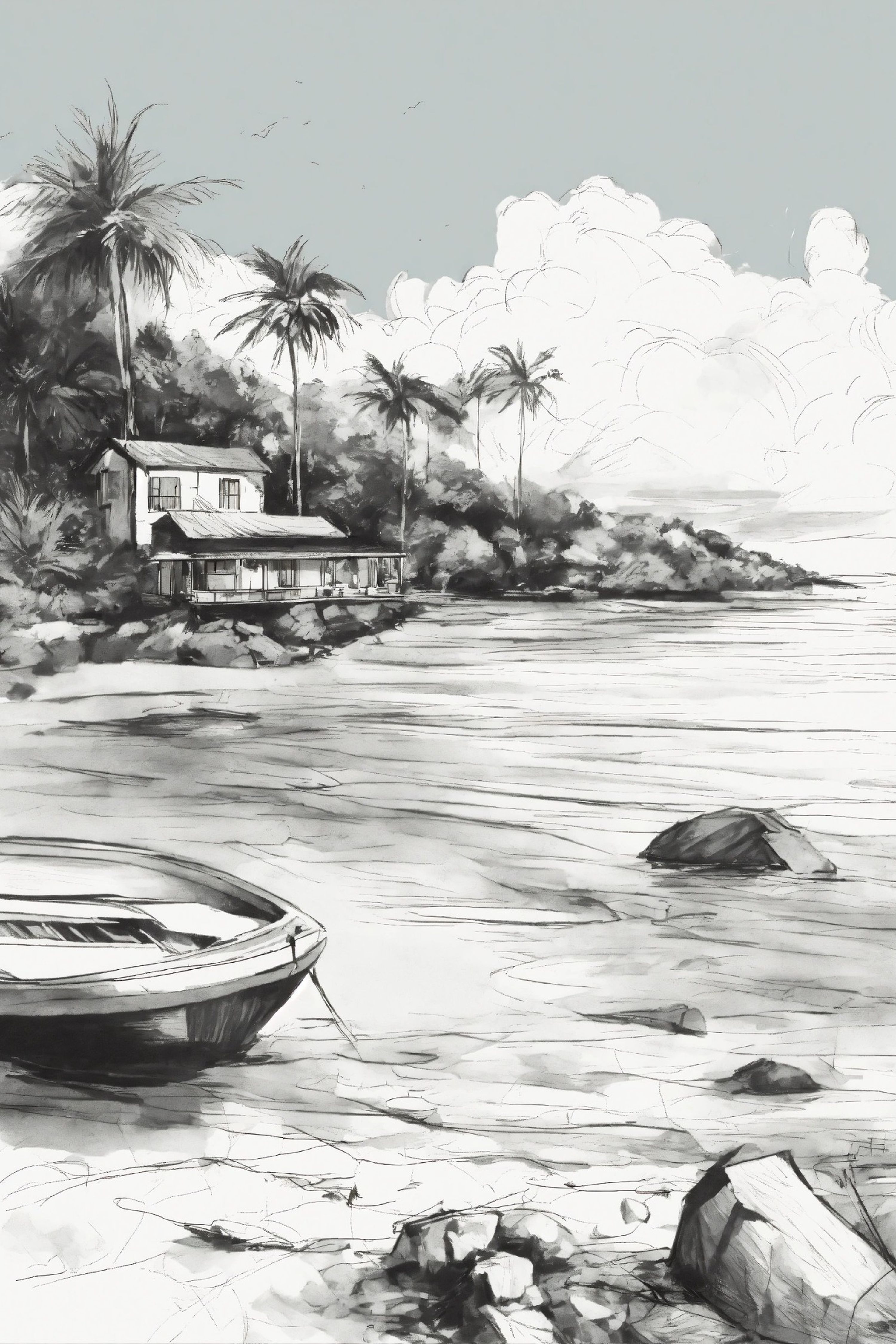 Maison tropicale bord de — vue 4