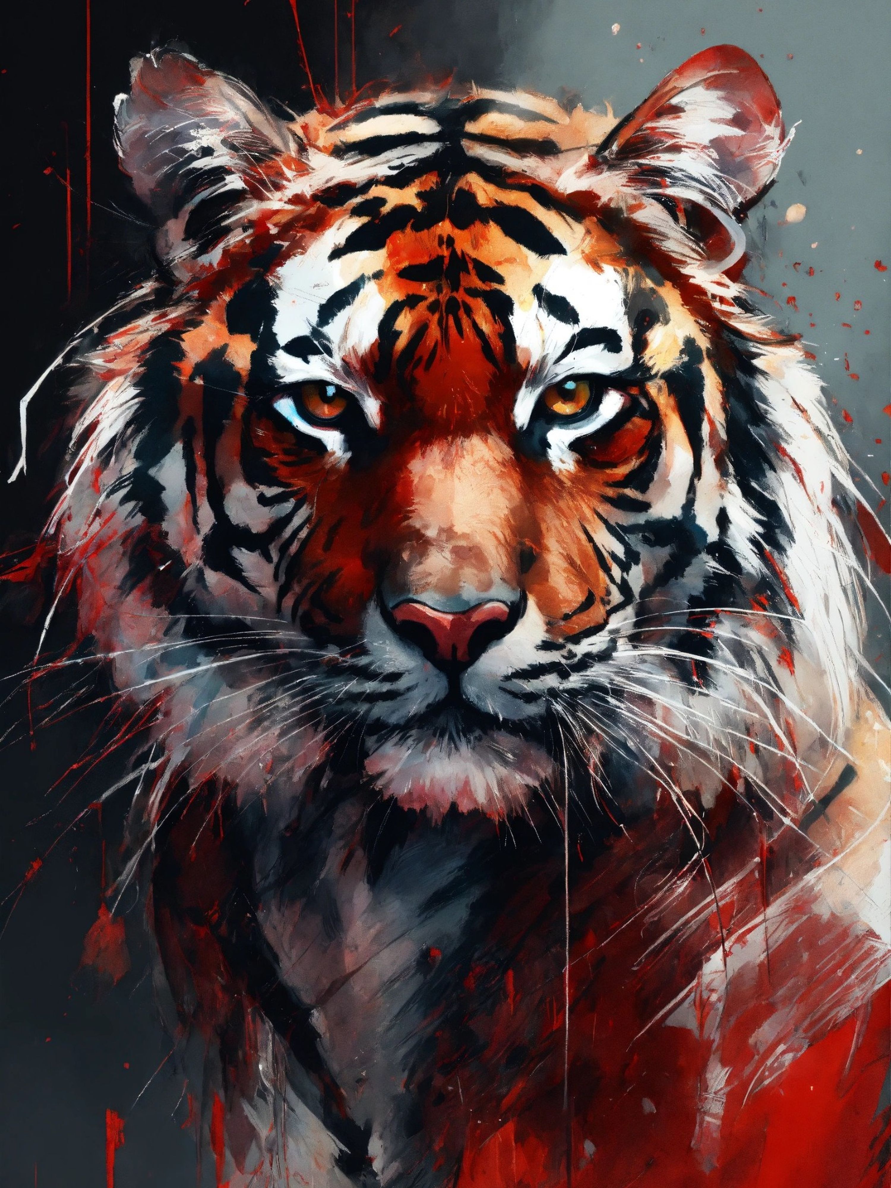 Portrait Tigre Aquarelle — vue 4