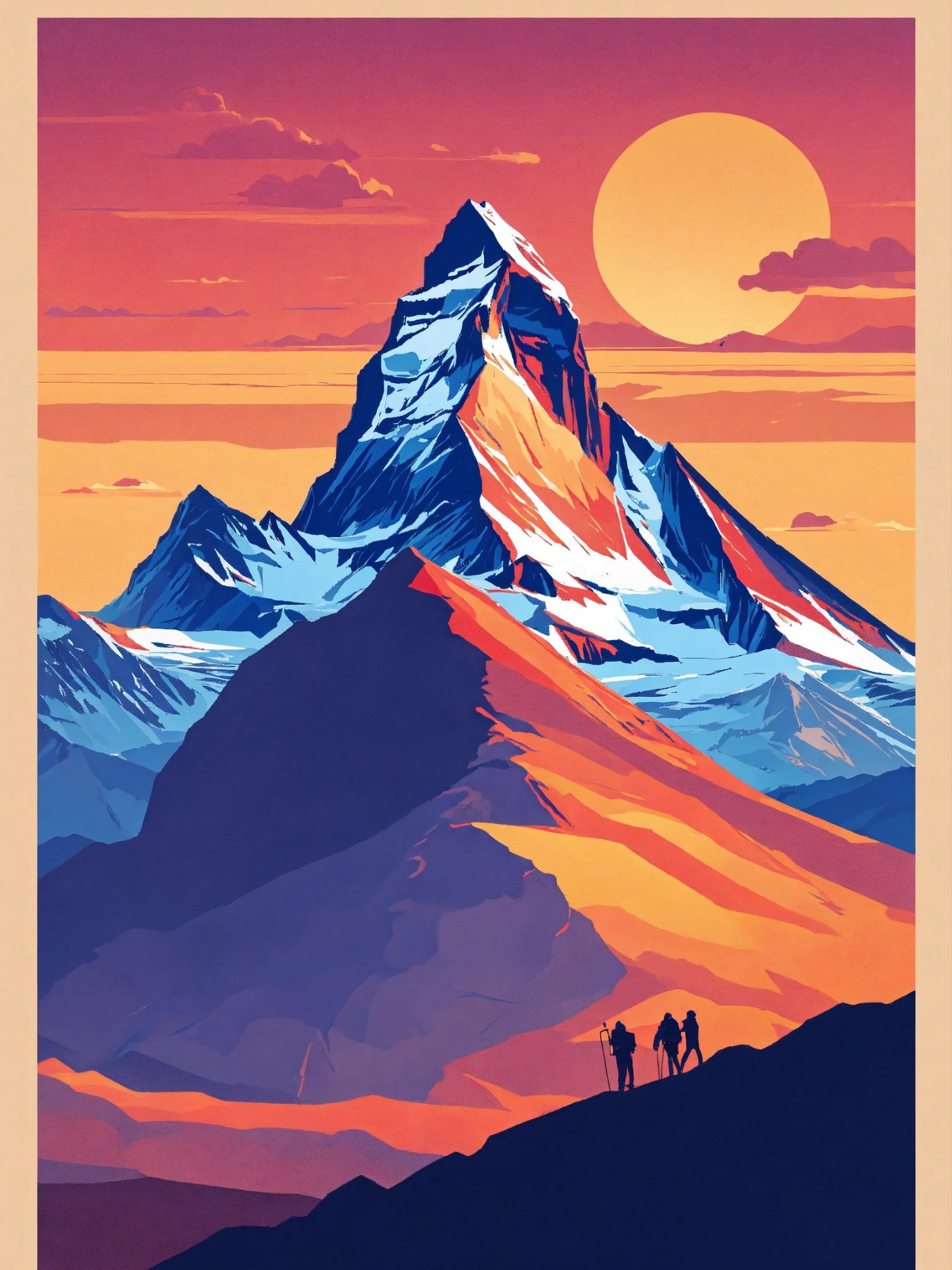 Montagne coucher de soleil — vue 4