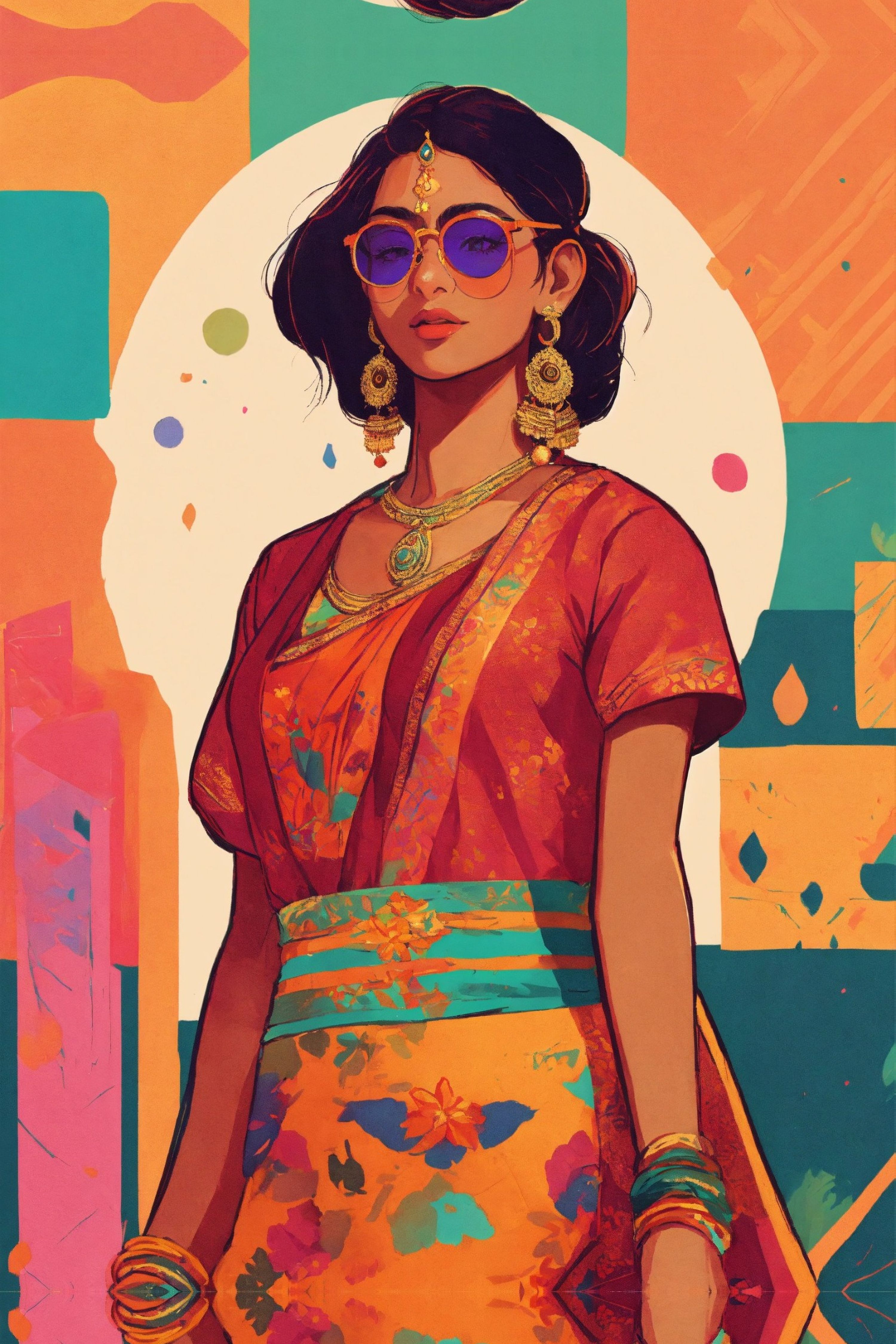 Femme Indienne Colorée — vue 4