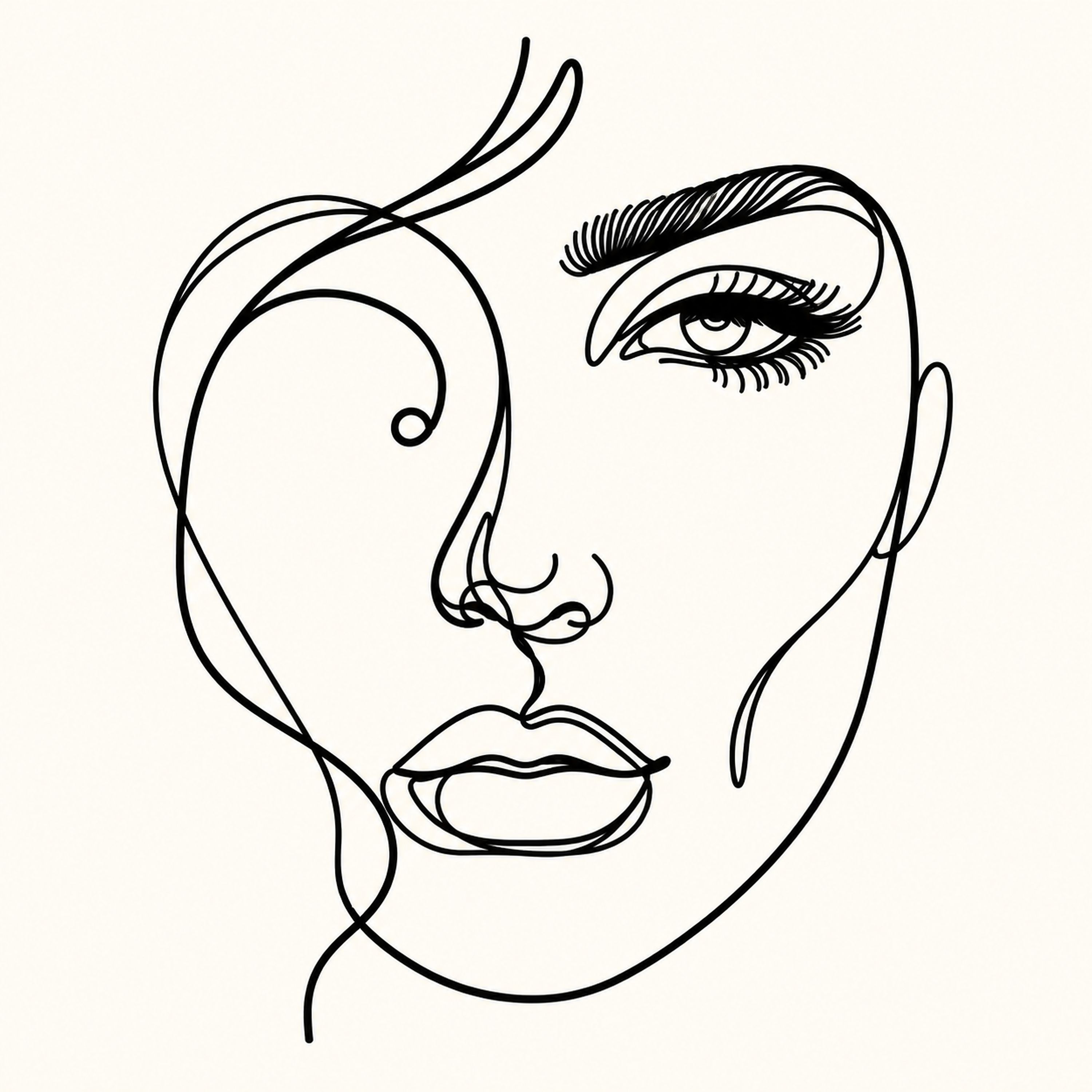Visage Féminin Minimaliste — vue 4