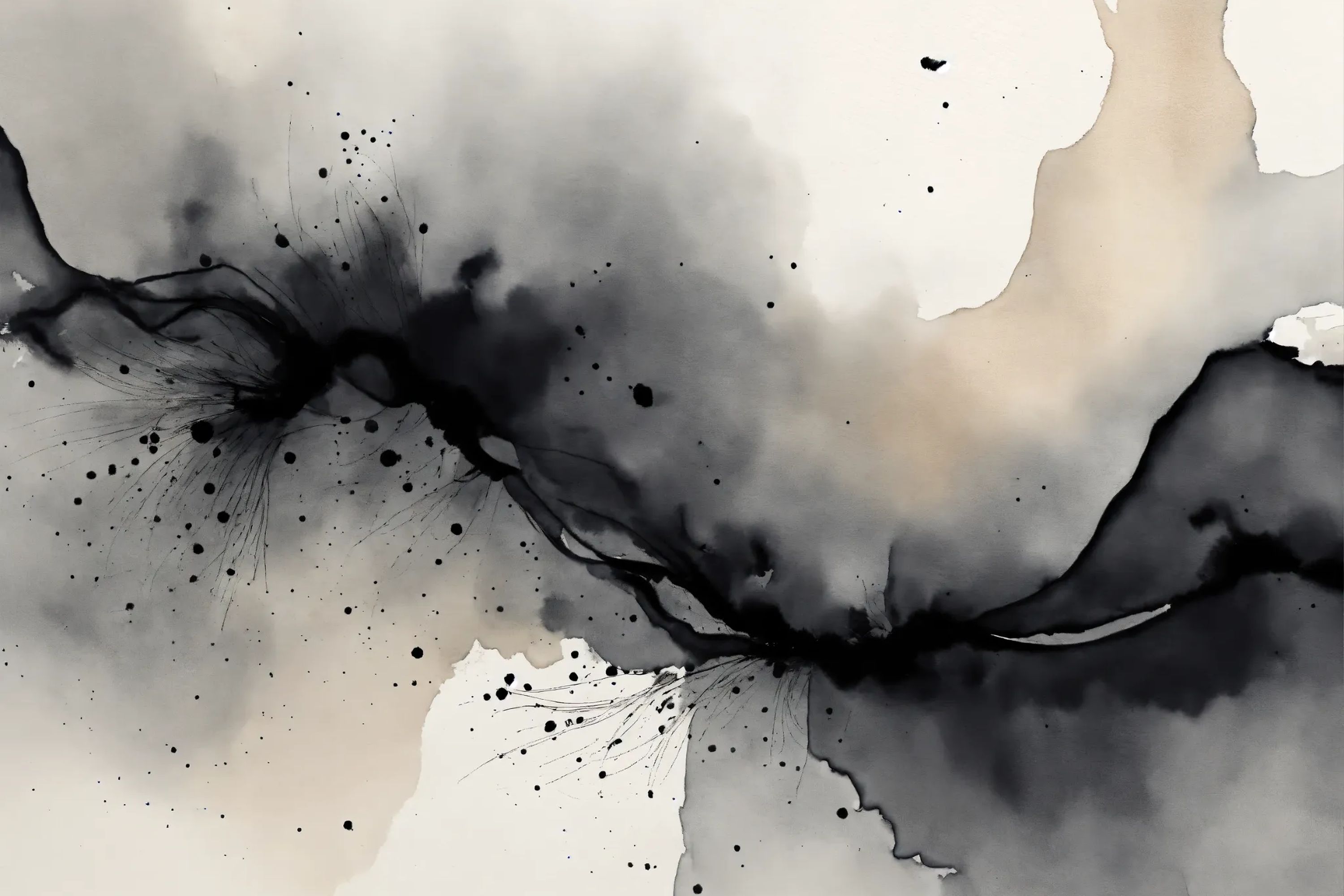 Vague noire aquarelle — vue 4