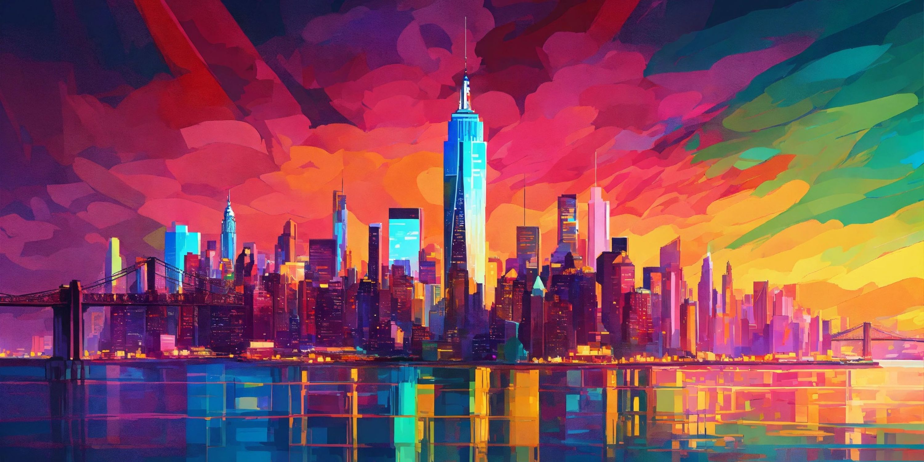 Ville skyline colorée — vue 4