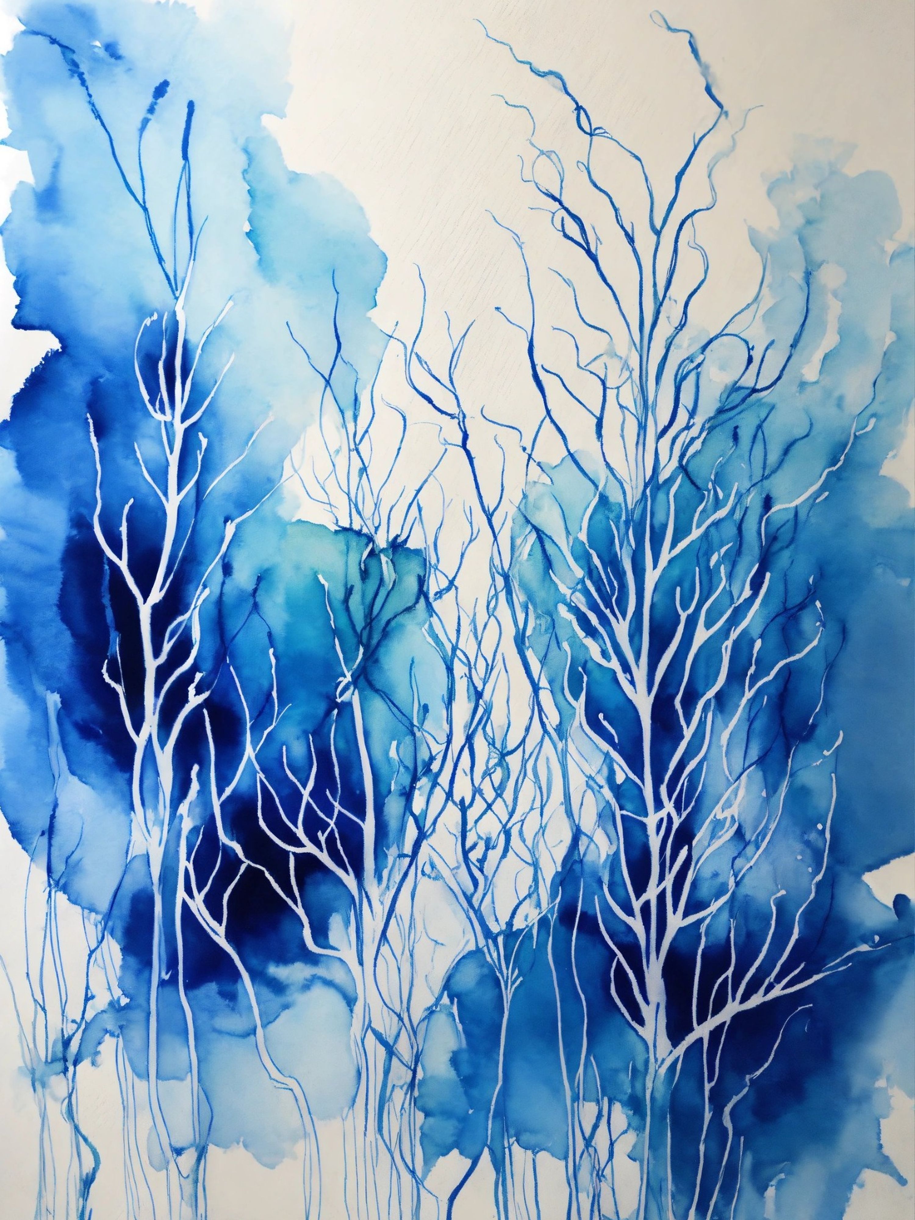 Arbres hivernaux bleus — vue 4