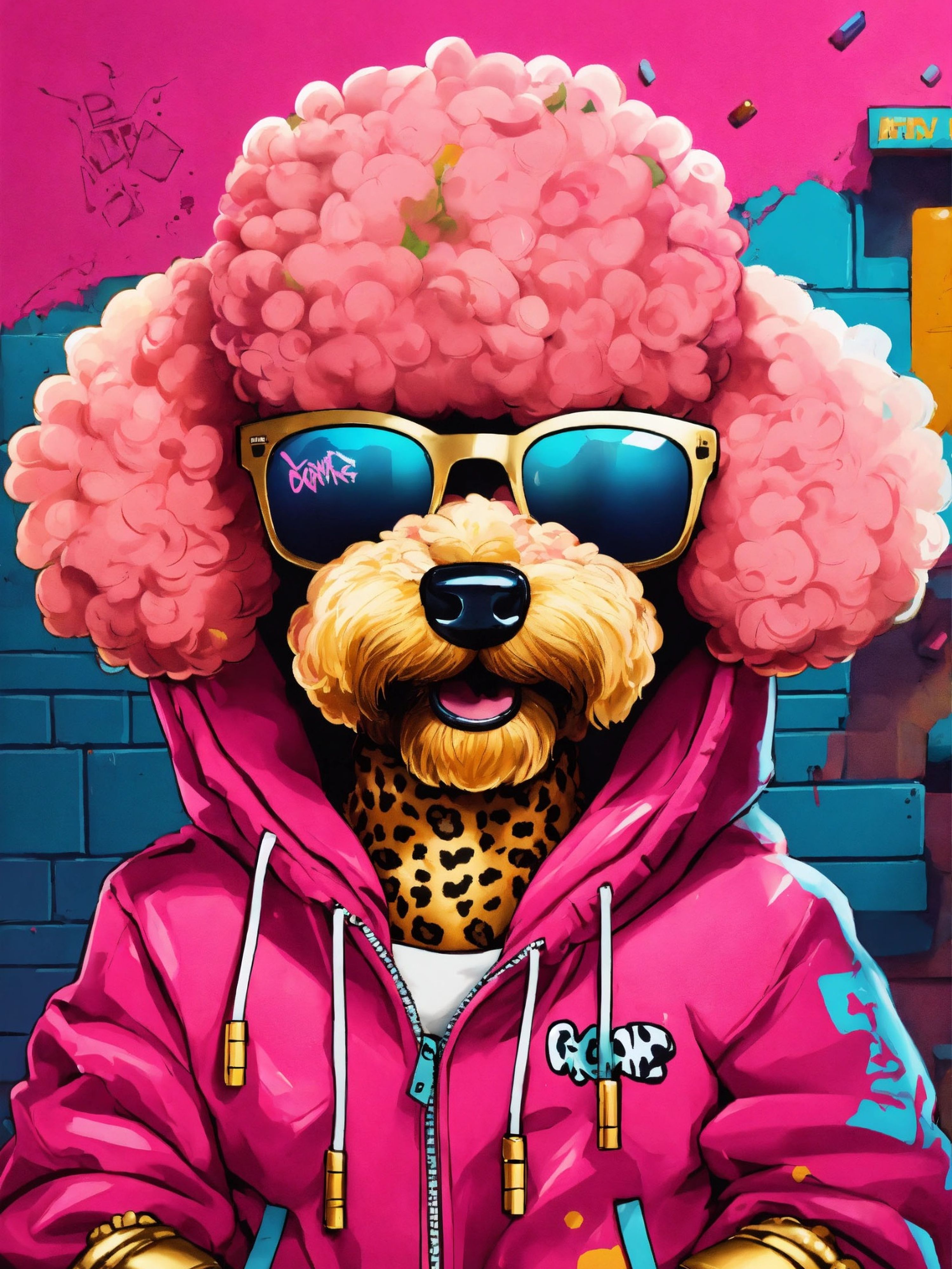 Caniche swag rose — vue 4