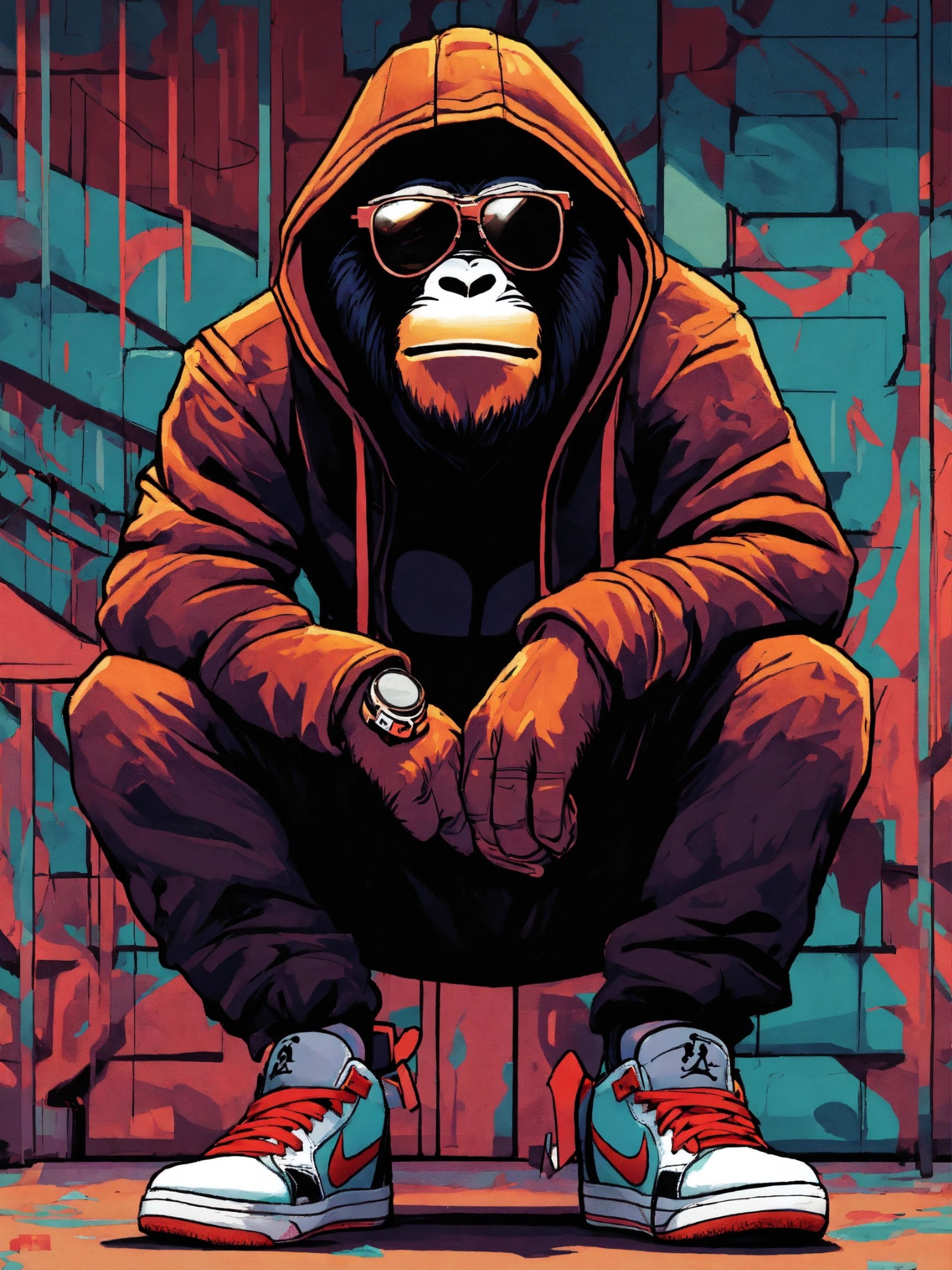 Singe Street Art Lunettes — vue 4