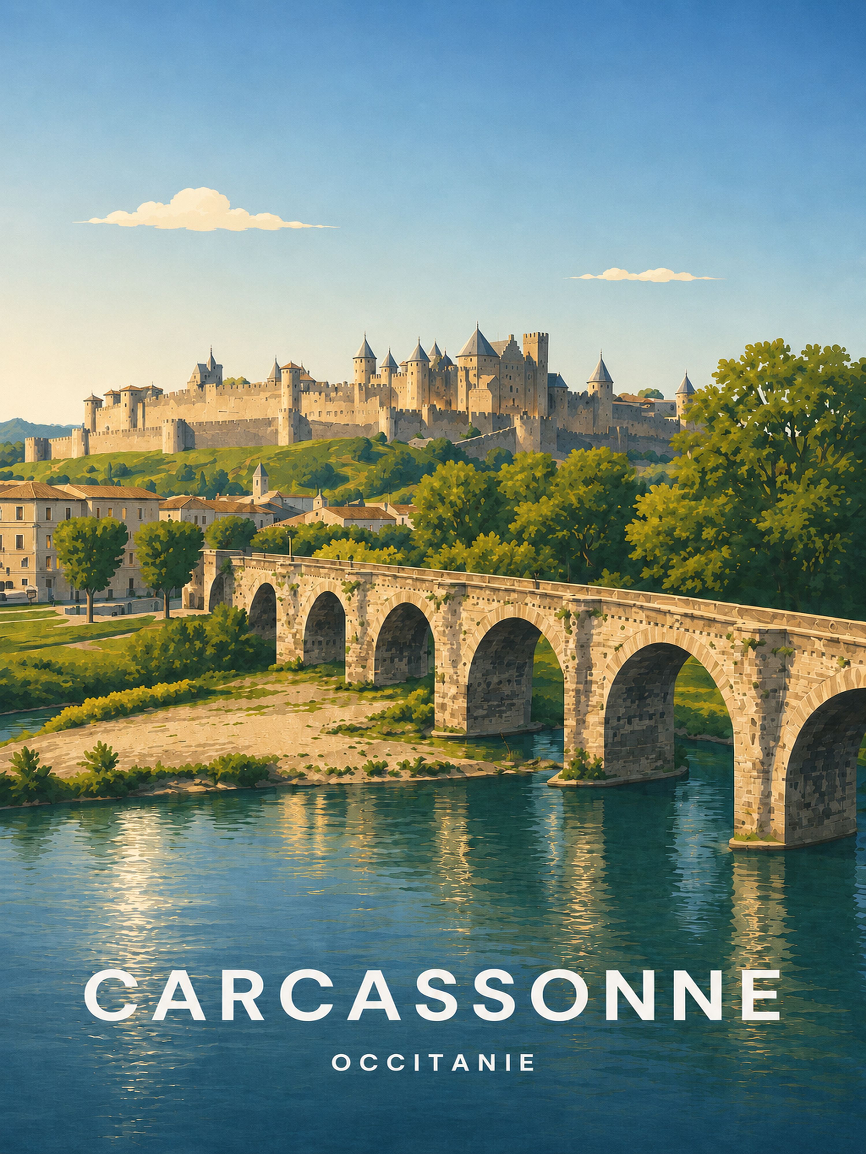 tableau cité de carcassonne format portrait